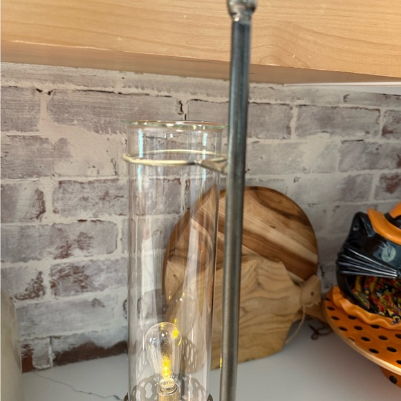 Handmade Artisan Architectural Metal Battery Operated Table Lamp - Picture 15 of 15